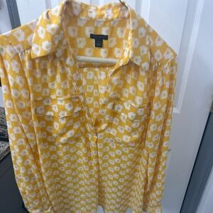 Ann Taylor Yellow Floral Blouse